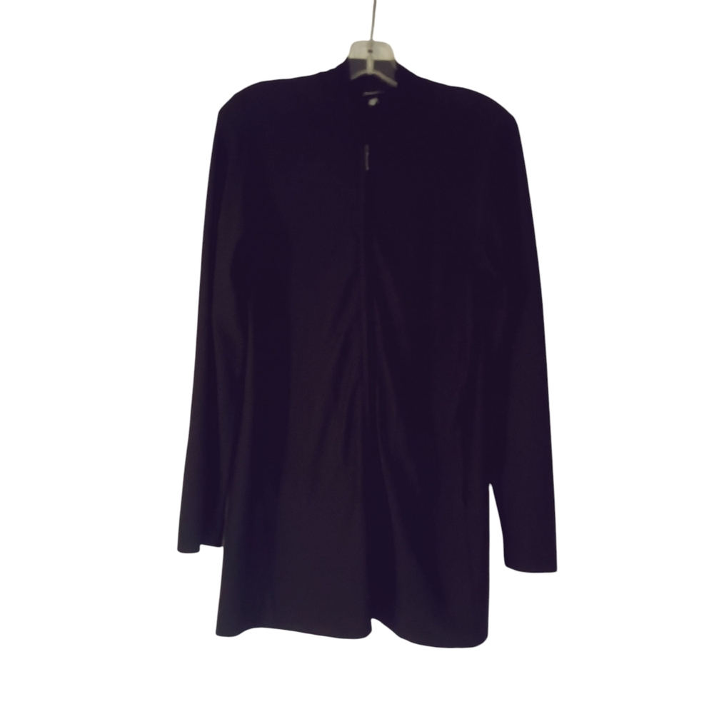 Eileen Fisher Lightweight Black Front Zip Tunic Size 10P